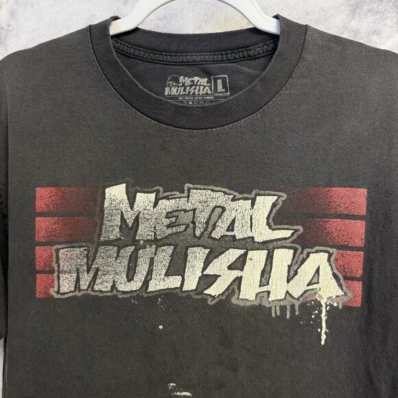 Metal Mulisha T Shirt Mens Faded Black Thrashed Grunge Racing Deegan Large - Picture 1 of 14